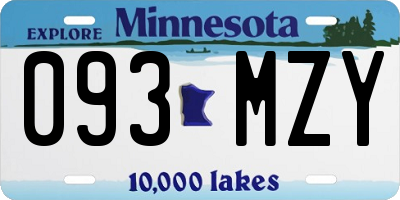 MN license plate 093MZY