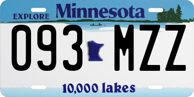 MN license plate 093MZZ
