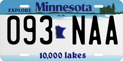 MN license plate 093NAA