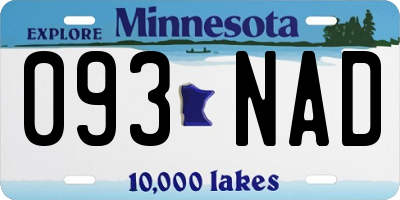 MN license plate 093NAD