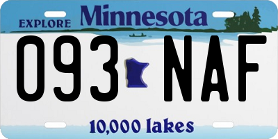 MN license plate 093NAF