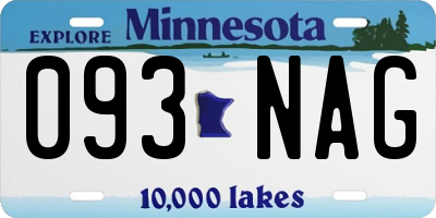 MN license plate 093NAG