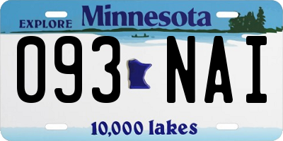 MN license plate 093NAI