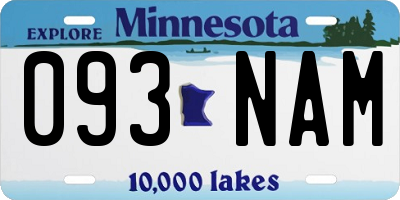 MN license plate 093NAM