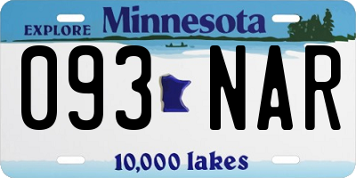 MN license plate 093NAR