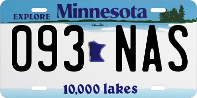MN license plate 093NAS