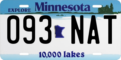 MN license plate 093NAT