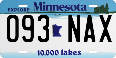 MN license plate 093NAX