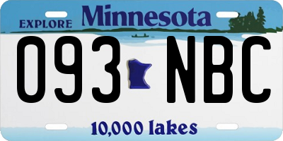 MN license plate 093NBC