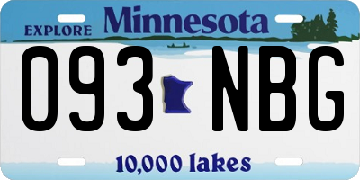 MN license plate 093NBG