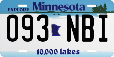 MN license plate 093NBI