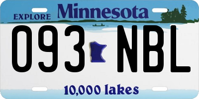 MN license plate 093NBL