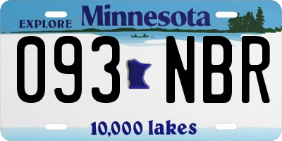 MN license plate 093NBR