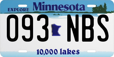MN license plate 093NBS