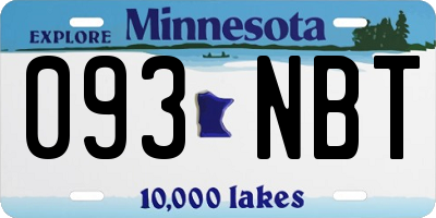 MN license plate 093NBT