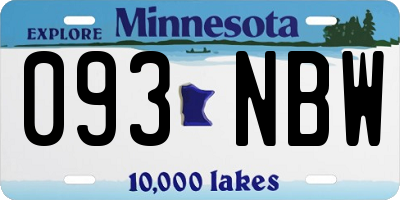 MN license plate 093NBW
