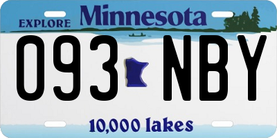 MN license plate 093NBY