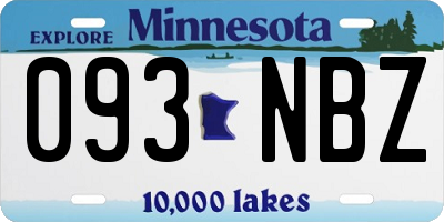 MN license plate 093NBZ