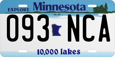MN license plate 093NCA