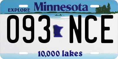 MN license plate 093NCE