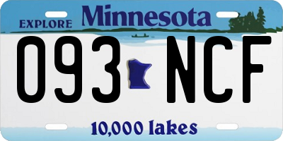MN license plate 093NCF