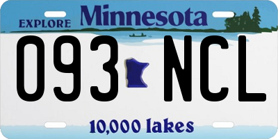 MN license plate 093NCL