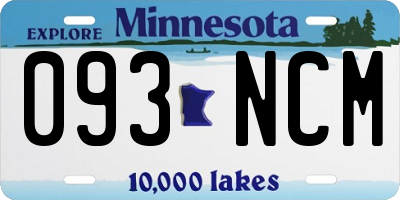 MN license plate 093NCM