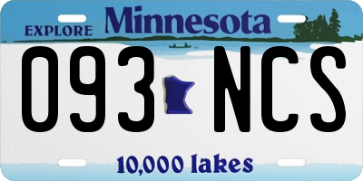 MN license plate 093NCS