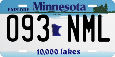 MN license plate 093NML