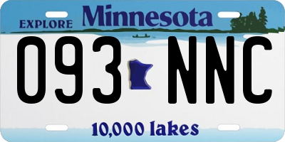 MN license plate 093NNC