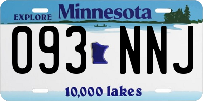MN license plate 093NNJ