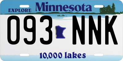 MN license plate 093NNK