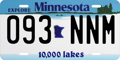 MN license plate 093NNM