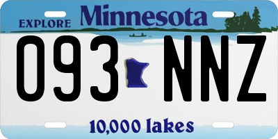 MN license plate 093NNZ