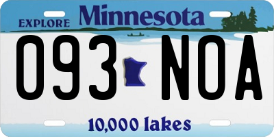 MN license plate 093NOA