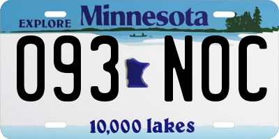 MN license plate 093NOC