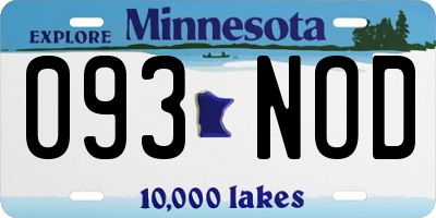 MN license plate 093NOD