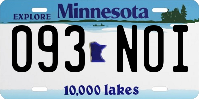 MN license plate 093NOI