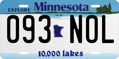MN license plate 093NOL