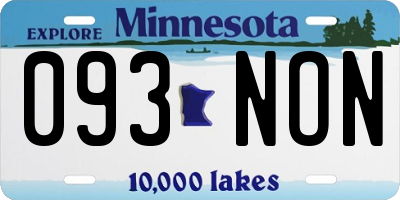 MN license plate 093NON