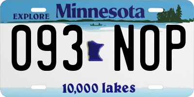 MN license plate 093NOP