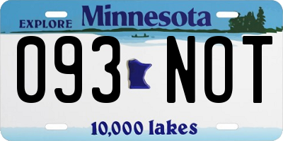 MN license plate 093NOT