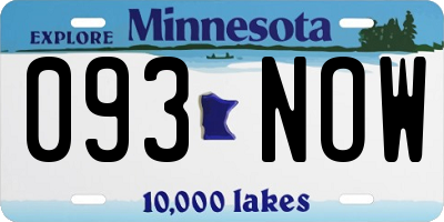 MN license plate 093NOW
