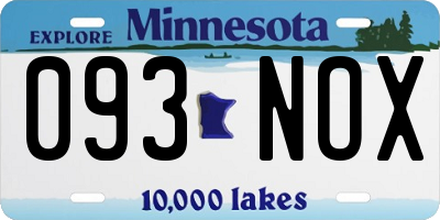 MN license plate 093NOX