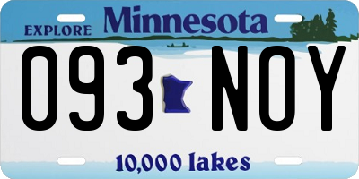 MN license plate 093NOY