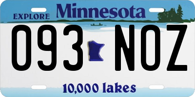 MN license plate 093NOZ