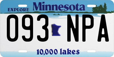 MN license plate 093NPA
