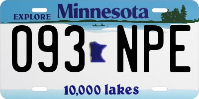 MN license plate 093NPE