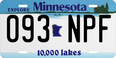 MN license plate 093NPF
