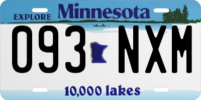 MN license plate 093NXM